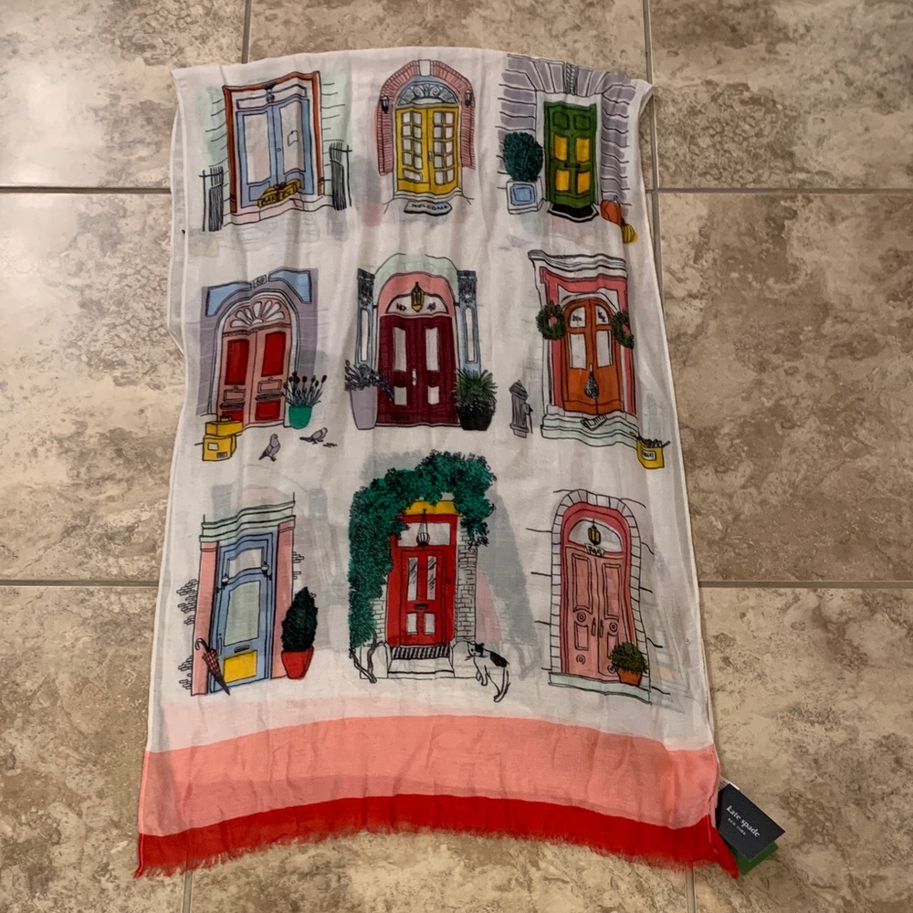 Kate Spade Scarf Doors of New York NEW sheer thin light sold out rare